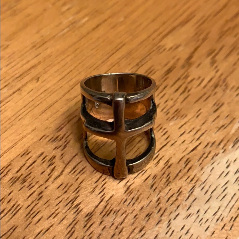Pamela Love Sterling Silver Cross Ring Size 4.75